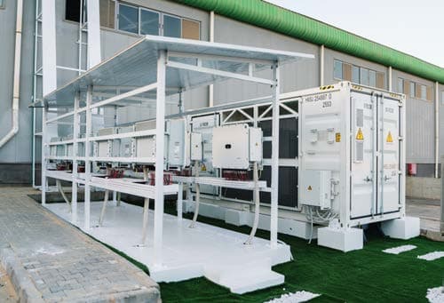 Inverter and transformer station at an IRIS-operated plant